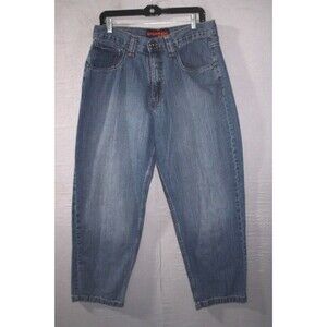 Evolution In Design Jeans Mens 36 x 32 Y2K Baggy Wide Skater Hip Hop Urban Blue